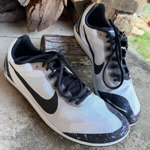 Nike Women’s Zoom Rival D Pure Platinum Black Running Distance Sneakers Sz-9.  X